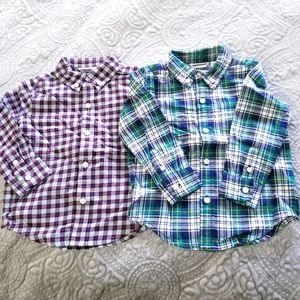 Janie and Jack Boys Plaid Shirts Size 18-24mths
